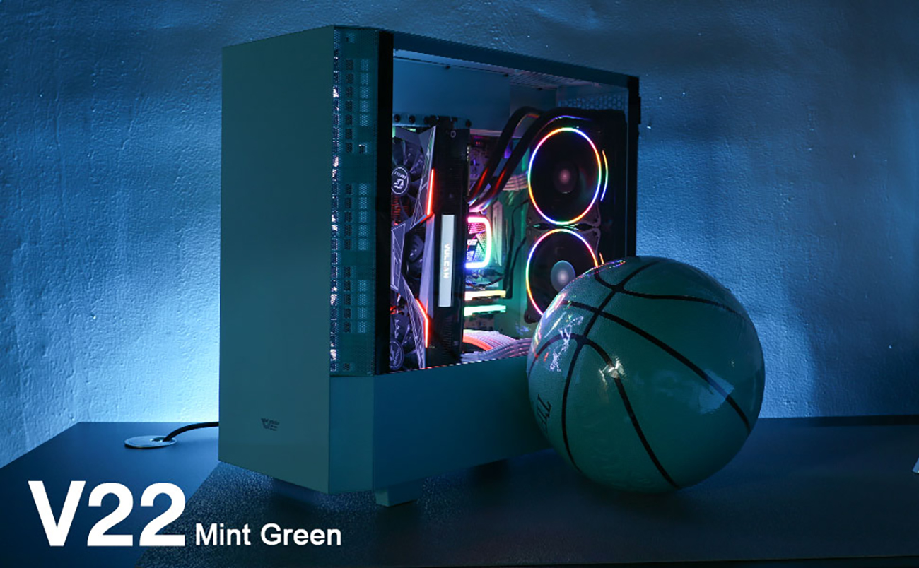 darkFlash V22 Mint Green Mid Tower Computer Case